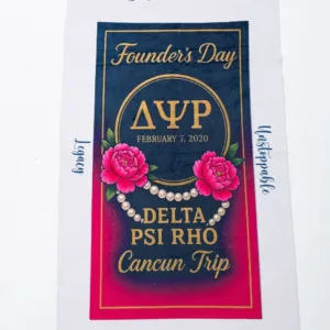 Delta Psi Rho Founders Day Cancun Trip Beach Towel / Throw PEONY