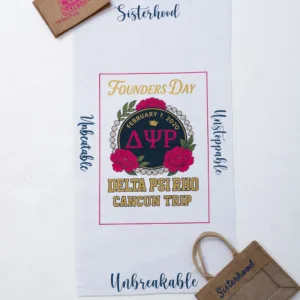 Delta Psi Rho Founders Day Cancun Trip Beach Towel / Throw PEONY2