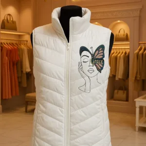 Zeta Nu Alpha-lightweight Puff vest-white